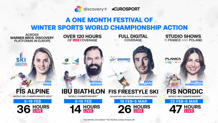 В рамките на месец Eurosport ще предава събитията от Световното първенство по зимни спортове