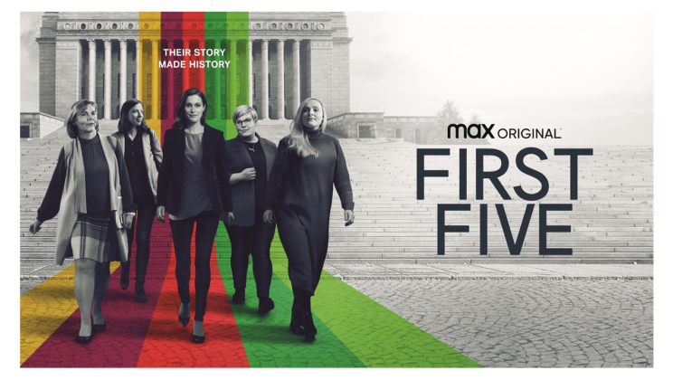 Премиерата на първата финландска документална поредица на HBO Max „Първите пет“, която предлага интимен поглед към правителството на Сана Марин, е на 9 юни