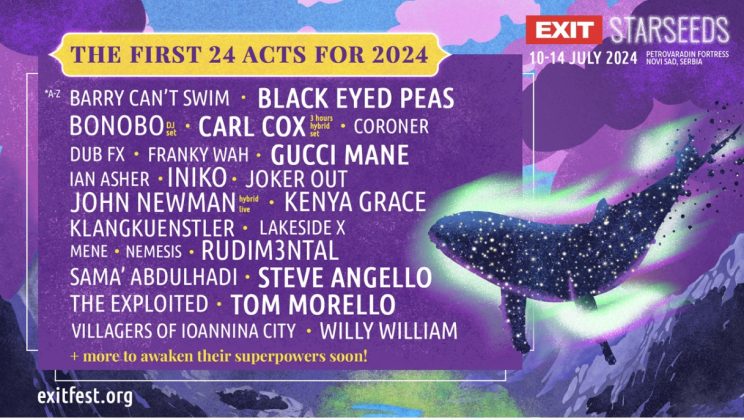 Мощен старт за EXIT 2024: Tom Morello, Bonobo,  Rudimental, Black Eyed Peas, Gucci Mane, Carl Cox, и са хедлайнери на първите 24 акта!