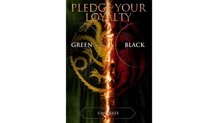 Феновете на „Домът на дракона“ могат да изберат страна в предстоящата битка Зелени срещу Черни и да създадат свой герой с дигитален генератор