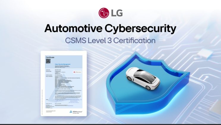 LG СЪС СЕРТИФИКАТ ЗА УСЪВЪРШЕНСТВАНА КИБЕРСИГУРНОСТ НА ПРЕВОЗНИТЕ СРЕДСТВА