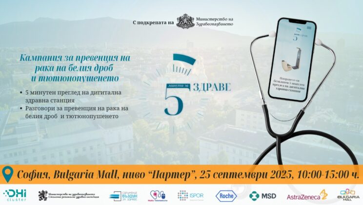 София е домакин на кампанията за безплатни изследвания чрез иновативни здравни технологии „5 минути за здраве“