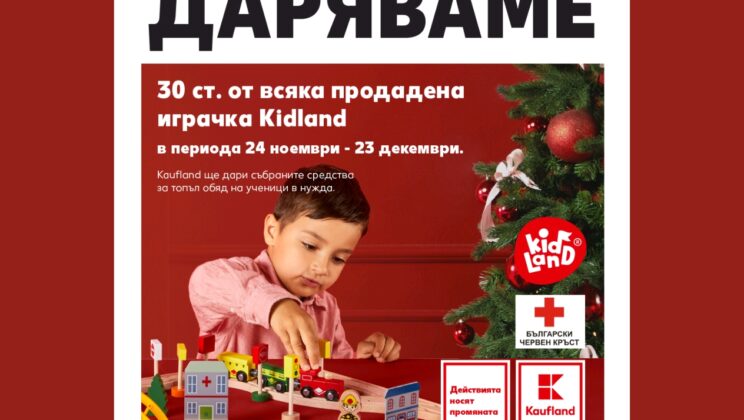 Всяка закупена играчка Kidland® през декември ще подкрепя програмата „Топъл обяд“ на БЧК