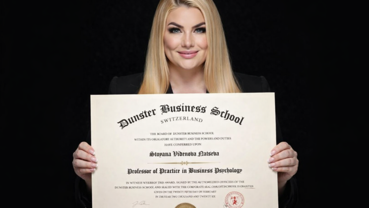 Проф. д-р Стояна Нацева е назначена за Professor of Practice in Business Psychology към Dunster Business School