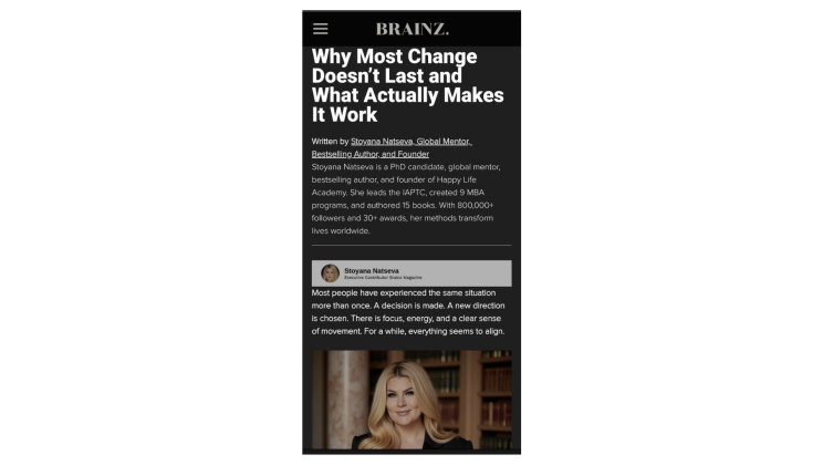 Защо повечето промени не са трайни и какво всъщност ги кара да работят – проф. д-р. Стояна Нацева